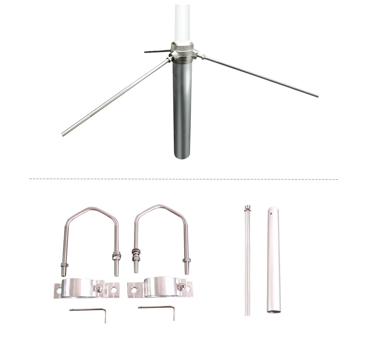 5.2 meter Fiberglass Base Station Antenna For Communication High Gain 144/430MHz VHF UHF