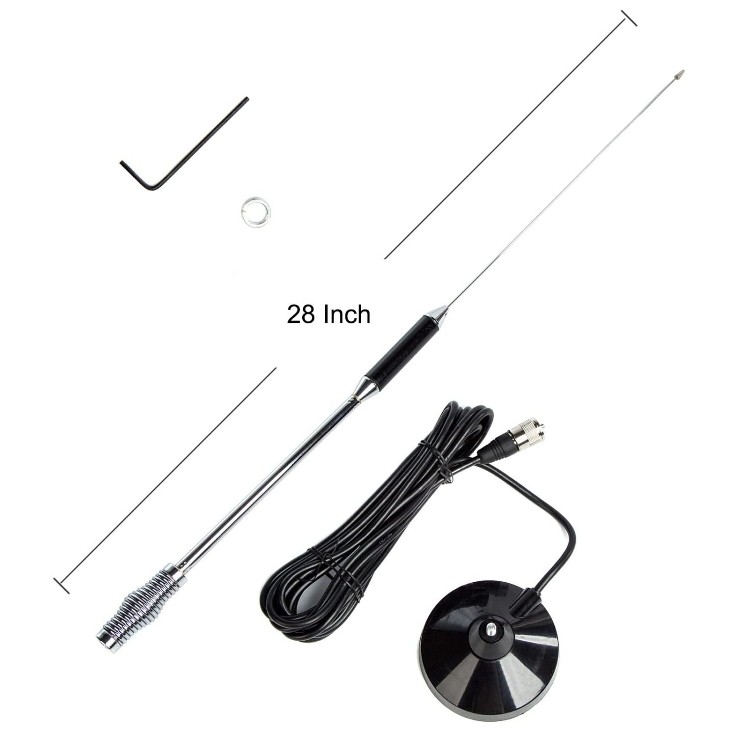 CB Antenna 28 inch 27 Mhz CB Radio Antenna Full Kit with Heavy Duty Magnet Mount Mobile/Car Radio Antenna CB-A28